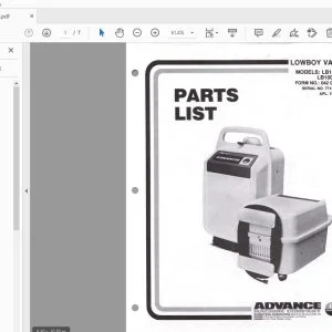 ADVANCE LOWBOY VAC LB100 LB100-5 Parts Manual - PDF DOWNLOAD