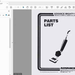 ADVANCE MIGHTY MAID AMM12, AMM12-5, AMM12-J PARTS MANUAL - PDF