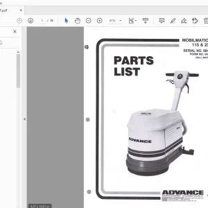 ADVANCE MOBILMATIC 17 115 & 230V Parts Manual - PDF DOWNLOAD
