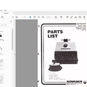 ADVANCE RETRIEVER 360B PARTS MANUAL - PDF DOWNLOAD