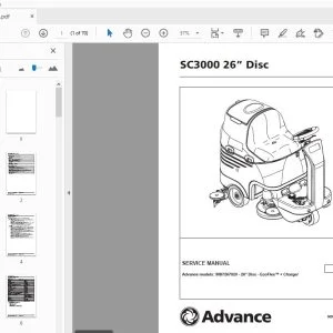 ADVANCE SC3000 26” Disc SERVICE MANUAL - PDF DOWNLOAD