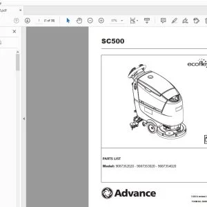 ADVANCE SC500 ECOFLEX PARTS MANUAL - PDF DOWNLOAD