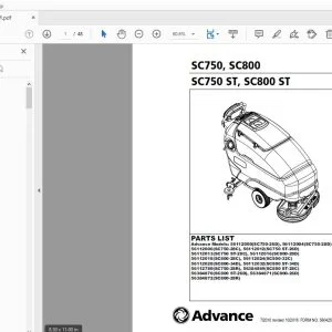 ADVANCE SC750, SC800, SC750 ST, SC800 ST PARTS MANUAL - PDF DOWNLOAD