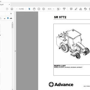 ADVANCE SR 9772 56109414, 56109415, 56109416, 56109417 PARTS MANUAL - PDF