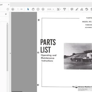 ADVANCE TURFOMATIC TM100 PARTS MANUAL - PDF DOWNLOAD