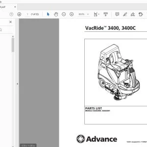 ADVANCE VacRide 3400, 3400C Parts Manual - PDF DOWNLOAD