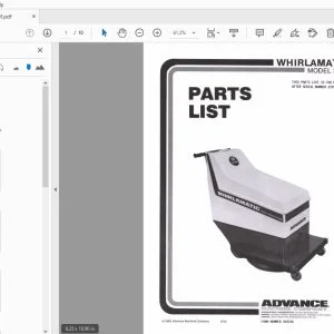 ADVANCE WHIRLAMATIC 2500 PARTS MANUAL - PDF DOWNLOAD