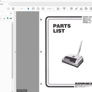 Advance 115V 230V Power Liquidator Parts Manual - PDF DOWNLOAD