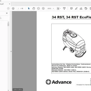 Advance 34 RST, 34 RST EcoFlex Instructions for Use Manual - PDF DOWNLOAD
