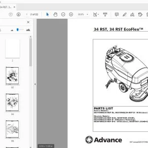 Advance 34 RST, 34 RST EcoFlex Parts Manual 56042485 REV C - PDF DOWNLOAD