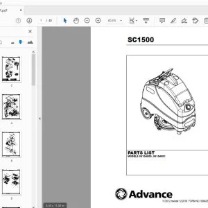 Advance 56104000, 56104001 SC1500 Parts Manual 56042591 - PDF DOWNLOAD