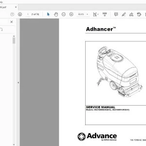 Advance 56316000(W28-C), 56316001(W32-C) Adhancer Service Manual - PDF