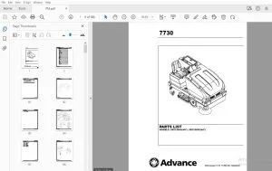 Advance 7730 Parts Manual 56515854(40”), 56515855(46”) - PDF DOWNLOAD