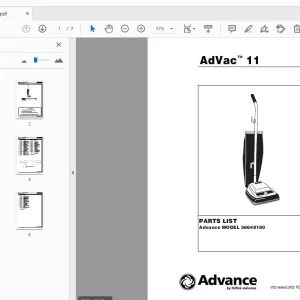 Advance AdVac 11 Parts Manual - PDF DOWNLOAD