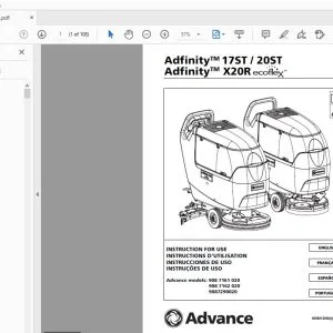 Advance Adfinity 17ST / 20ST Adfinity X20R Ecoflex Instruction For Use Manual - PDF DOWNLOAD