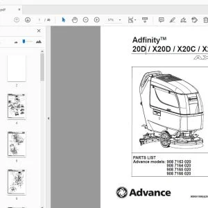 Advance Adfinity 20D/X20D/X20C/X24D/AXP Parts Manual - PDF DOWNLOAD