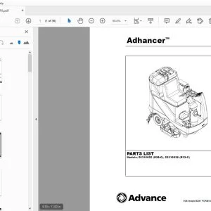 Advance Adhancer 56316025 (R28-C), 56316026 (R32-C) Parts Manual - PDF DOWNLOAD