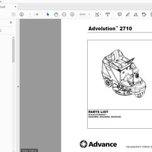 Advance Advolution 2710 Parts Manual - PDF DOWNLOAD
