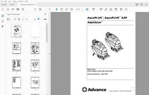 Advance AquaPLUS,AquaPLUS AXP Adphibian Parts Manual 56042476 REV F - PDF