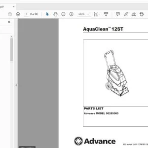 Advance Aquaclean 12ST Parts Manual - PDF DOWNLOAD