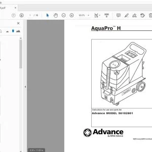 Advance Aquapro H Instructions for use & parts Manual 56041560 - PDF DOWNLOAD