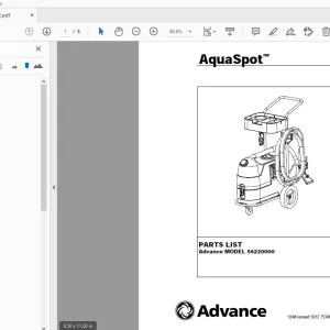 Advance Aquaspot Parts Manual 56042346 - PDF DOWNLOAD