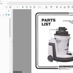 Advance Aquatron A160 A160-5 A160H A160H-5 A160J Parts Manual - PDF DOWNLOAD