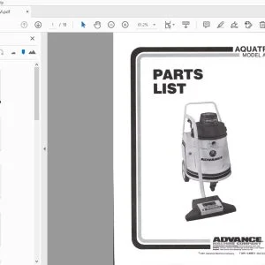 Advance Aquatron A80-XL Parts Manual - PDF DOWNLOAD