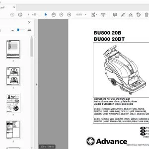 Advance BU800 20B BU800 20BT Use & Parts Manual - PDF DOWNLOAD