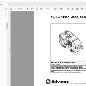 Advance Captor 4300, 4800, 5400 Accessories Parts Manual 56042449 - PDF DOWNLOAD