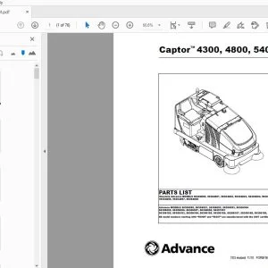 Advance Captor 4300, 4800, 5400 Parts Manual 56042440 - PDF DOWNLOAD