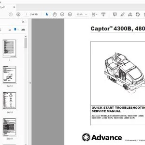 Advance Captor 4300B, 4800B Quick Start Troubleshooting Service Manual - PDF