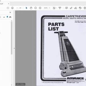 Advance Carpetriever 22 Parts Manual - PDF DOWNLOAD