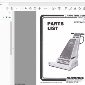 Advance Carpetriever 28 C280 C280-J Parts Manual - PDF DOWNLOAD