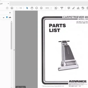 Advance Carpetriever 28DB Parts Manual - PDF DOWNLOAD