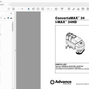 Advance ConvertaMax 34 I-Max 34HD Parts Book PDF Download
