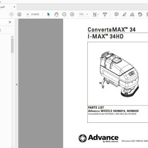 Advance ConvertaMax 34 I-Max 34HD Parts Manual 56042430 - PDF DOWNLOAD