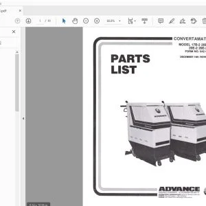 Advance Convertamatic 17B-2 20B-2 20E-2 20E-2-5 Parts Manual - PDF