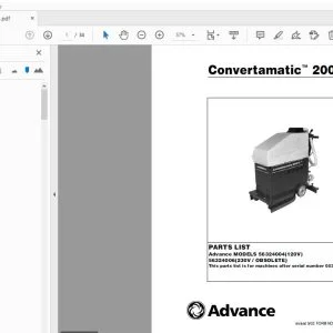 Advance Convertamatic 200E Parts Manual - PDF DOWNLOAD