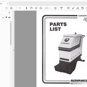 Advance Convertamatic 210B Parts Manual - PDF DOWNLOAD
