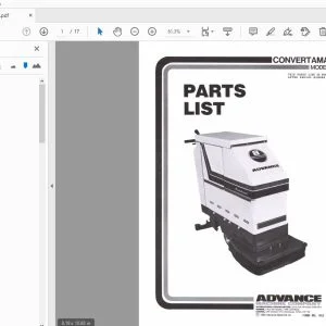 Advance Convertamatic 21B Parts Book PDF Download
