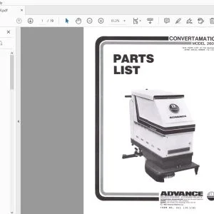 Advance Convertamatic 260B Parts Manual - PDF DOWNLOAD