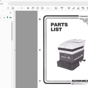 Advance Convertamatic Trac 280 BHD Parts Manual - PDF DOWNLOAD
