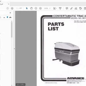 Advance Convertamatic Trac 280 Parts Catalog Manual PDF