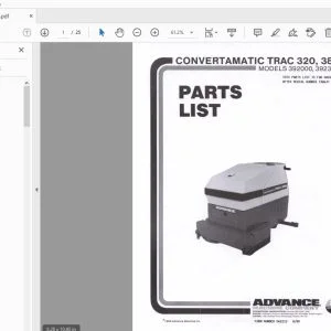 Advance Convertamatic Trac 320, 380 Parts Manual - PDF DOWNLOAD