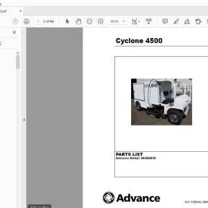 Advance Cyclone 4500 Parts Manual 56042534 - PDF DOWNLOAD