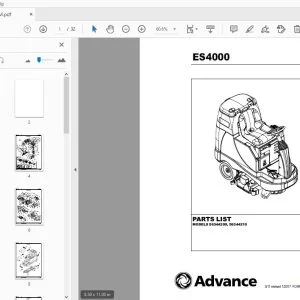 Advance ES4000 56344200, 56344210 Parts Manual - PDF DOWNLOAD