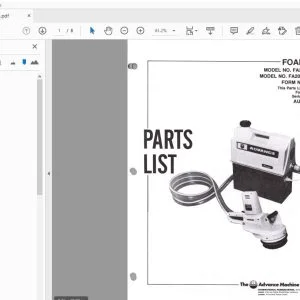 Advance Foamatic FA200 115/60 FA200-5 230/50 Parts Manual - PDF DOWNLOAD