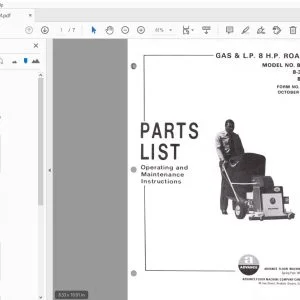 Advance Gas & L.P. 8 H.P. Roamer 8-340G 8-340GD 8-340P Parts Manual - PDF