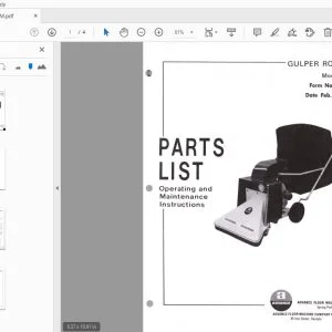 Advance Gulper Roamer 300G Parts Manual - PDF DOWNLOAD